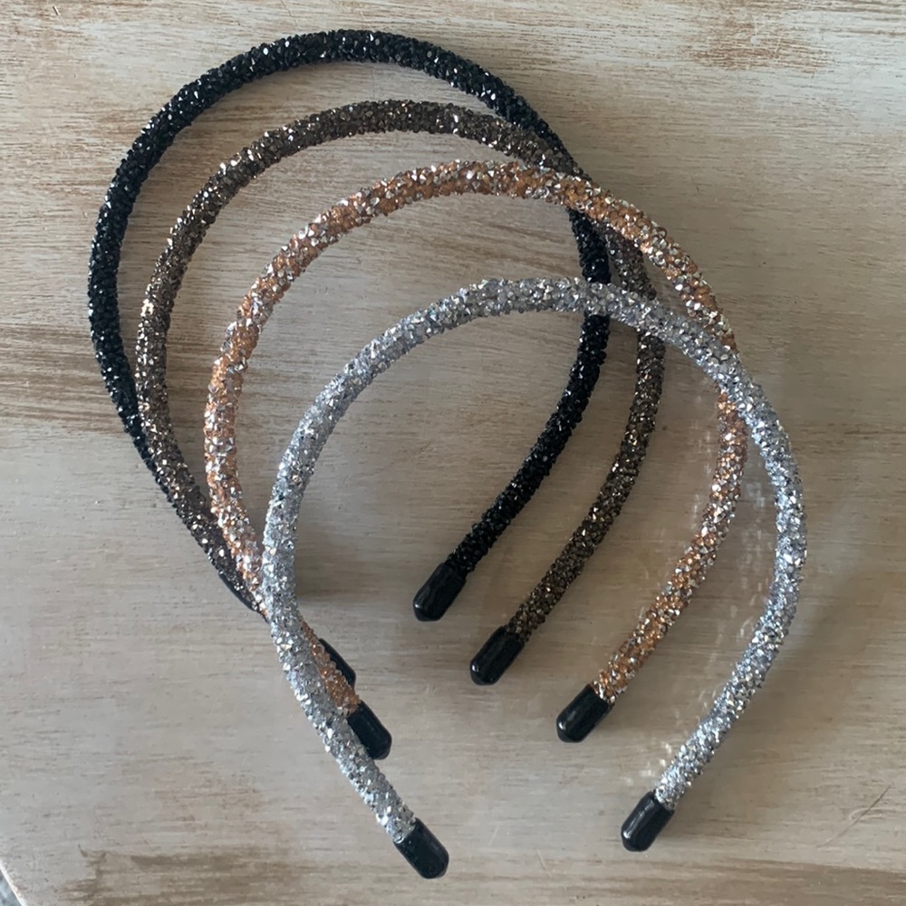 Set of 4 sparkly headbands